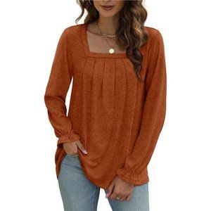 Womens Tops Dressy Casual Pleated Ruffle Sleeve Blouses For Women Tunic Tops
